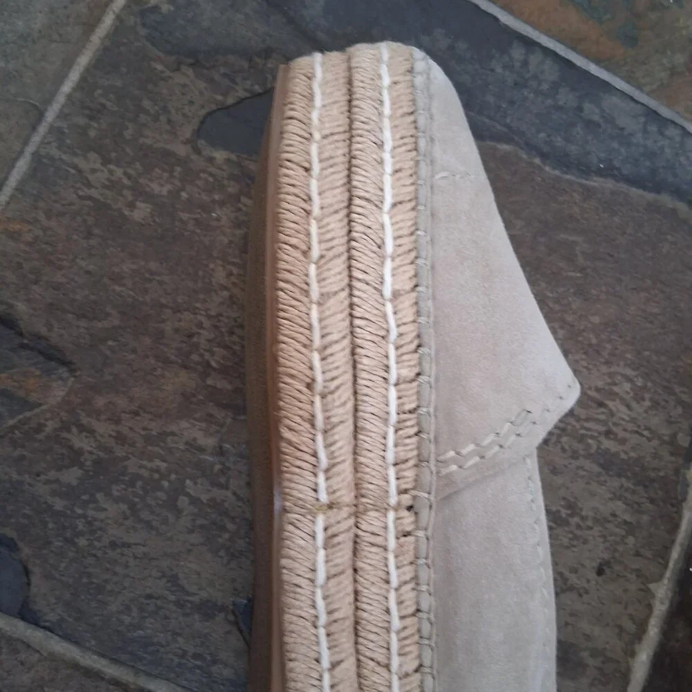 Prada Cream Nude Suede Espadrille Shoes